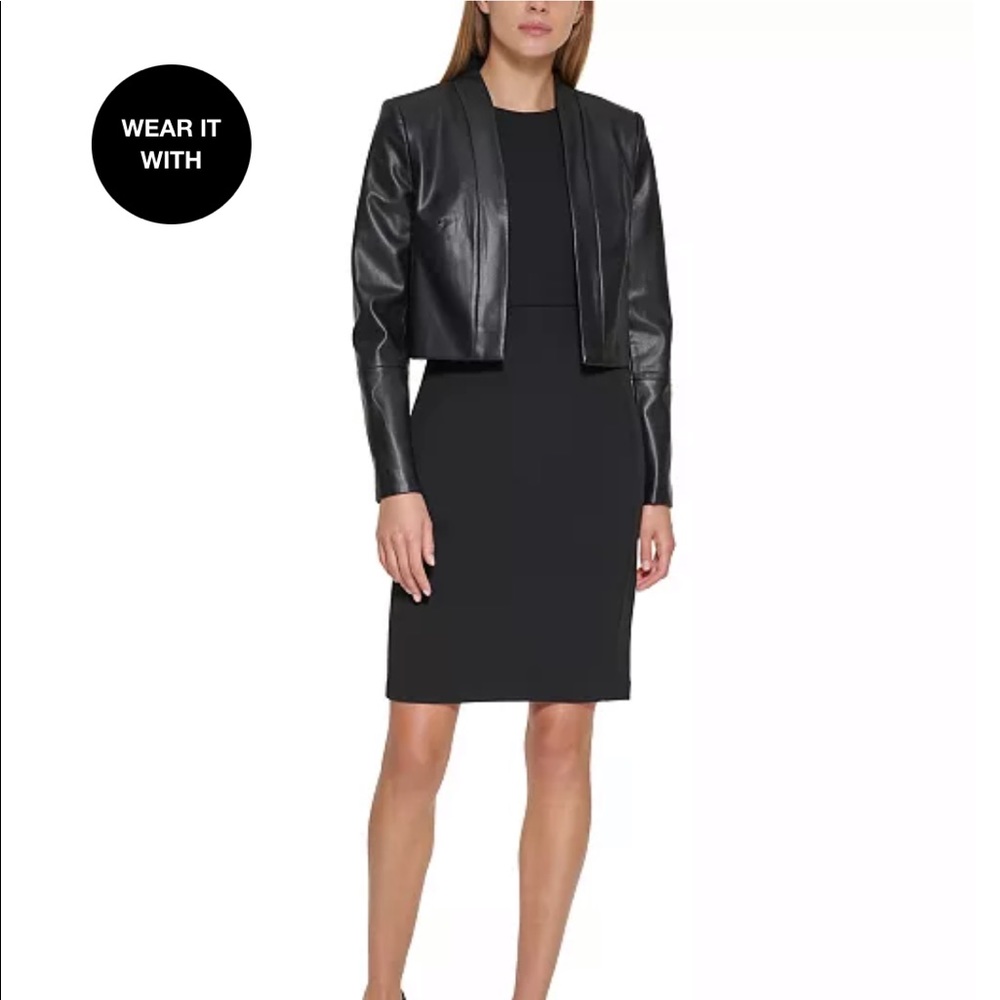 Calvin Klein leather cropped jacket